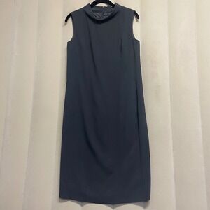 Max Mara Women's Dress Size 8 Shift Midi Wool Blend Luxury Designer Minimalist